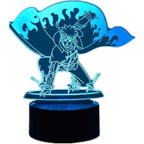 Veilleuse 3D colorée style dessin animé Namikaze Minato - Lampe de table créative, tactile USB, 7 couleurs / Télécommande 16 couleurs - Idée cadeau de Noël tendance pour enfant (1/5)