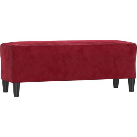 Banco de terciopelo rojo vino tinto 100x35x41 cm vidaXL