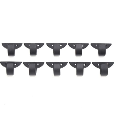 Lot de 10 mini crochets muraux noirs rétro en fer, crochet simple pour suspendre manteaux, écharpes, sacs, serviettes, clés, tasses et chapeaux. (1/5)