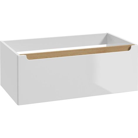 Waschtischunterschrank 80cm Livia mit 1 Schublade, Weiß (1/4)