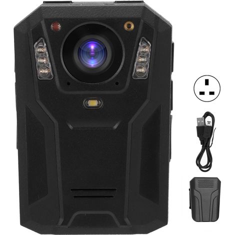 Caméra corporelle de poche 2-en-1 1296P, vision nocturne TFT, IP67, lampe torche LED intégrée pour forces de l'ordre sur site, 100-240V (32 Go, prise UK) (1/5)