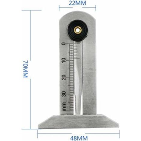 Carivent Reifenverschleißmesser, Edelstahl-Reifentiefenmesser, Sicherheits-Reifenlineal, Reifendickenmesser 0-30 mm für Auto und Motorrad (1/4)