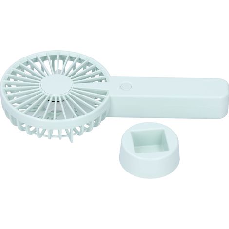 Ventilateur de poche vert à vent parallèle, mini ventilateur silencieux rechargeable par USB pour l'extérieur, avec base. (1/5)