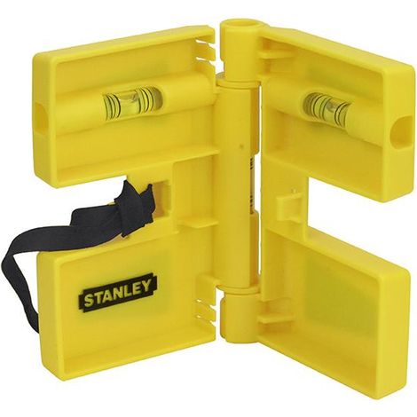 Stanley 0-47-720 Magnetic Post Level with 2 Vials, Folding Design and Elastic Strap, 183 x 31 x 157 mm