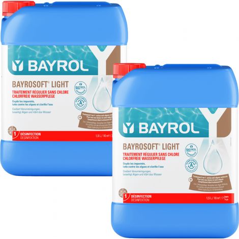 Pack de 2 Bayrosoft light 20 L oxygène actif liquide Bayrol (1/3)