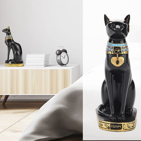 Statuette de Chat Égyptien en Résine - Décoration Maison et Cadeau Artisanal