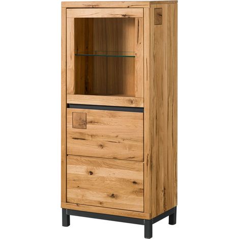 vetrina in legno di Quercia Selvatica 65x40x148 quercia naturale oliato VILLANDERS 104