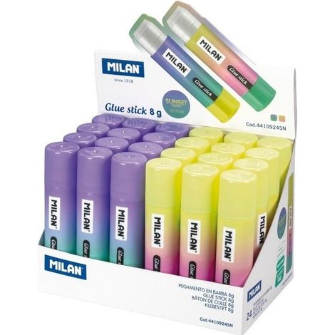 Bâtons de colle MILAN Sunset - 24 pièces, 8 g - jaune/violet