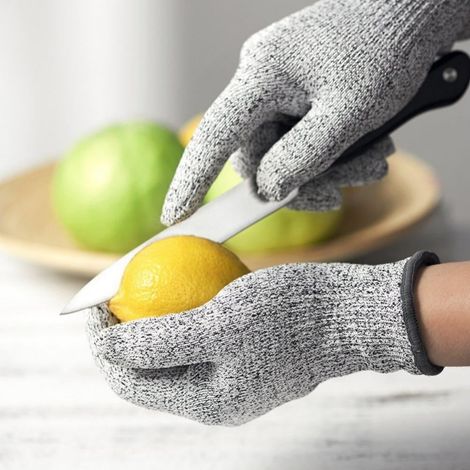 Gants Anti-Coupure Niveau 5 - HPPE Alimentaire - Pour Écaillage Huîtres Découpe Poisson Mandoline Coupes Viande Sculpture Bois - Lot de 2 (1/5)