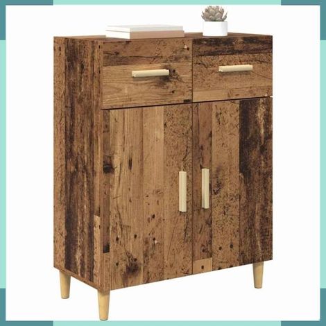 Meuble bas - 880670 - Bois ancien - Bois d'ingénierie - 34 x 69,5 x 89 cm (1/5)
