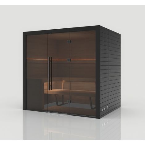 Hekla Traditional 210 Nero Sauna für 3-4 Personen Saunakabine 210x160x210 cm (1/5)