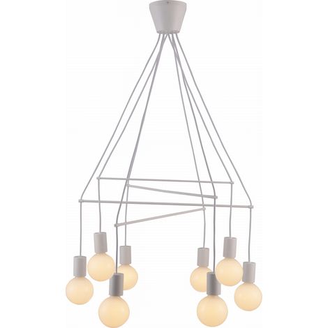 Lampadario Candellux Alto bianco 8xE27 metallo Ø82cm (1/4)