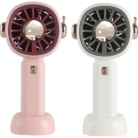 FGNS. (2 Pieces) Handheld Fan with Stand, Pocket Fan with 3 Speeds, Lithium Battery Portable Fan, Mini USB Rechargeable Fan, Personal Battery Powered Fan for Office, Outdoors, School, Work, Camping, e (1/5)