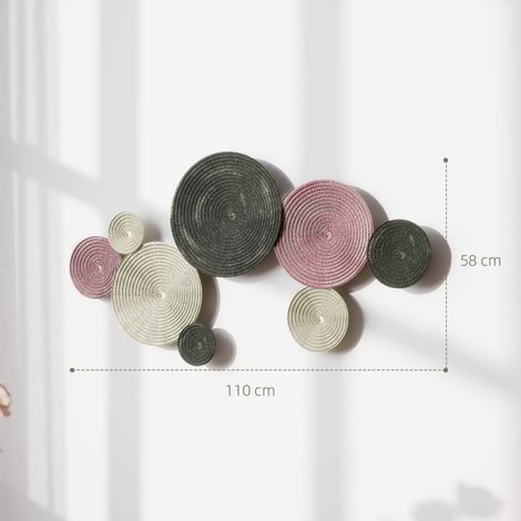 Set décoration murale design disques, 8 disques métal usage multiple, multicolore intérieur moderne, 8 pièces, coloris multicolore (1/5)
