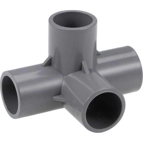Raccord Tuyau PVC coudé pour Meuble T Irrigation 4 voie Gris 20mm 10Pcs (1/3)