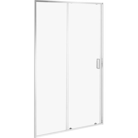 Tempered Glass Sliding Shower Door Silver Tempered Glass Aluminium Frame 1200 x 1900 mm Transparent YAURI (1/5)