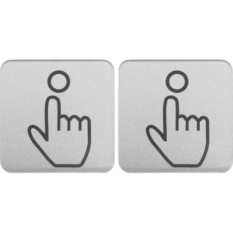 2pcs Acrylic Doorbell Sign Self Adhesive Ring Bell Sticker Waterproof Doorbell Label Accessories for Home Office 6x6x0.2cm, Silver (1/5)