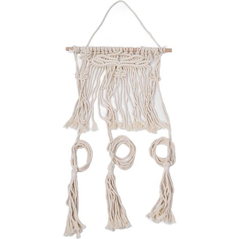 Porte-chapeaux mural en corde de coton tressé, style bohème pour bureau ou salon, support décoratif Type B (1/5)