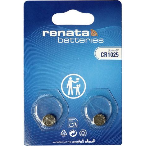 Renata Boîte de piles bouton CR 1025 3 V 2 pc(s) 30 mAh Li-MnO2