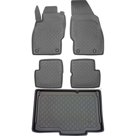 Set di tappetini per auto e tappetino per bagagliaio per Opel Corsa D Hatchback dal 2006 al 11/2014.