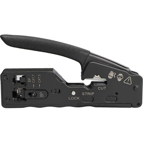 Pince à sertir pour câbles réseau RJ45, outil de sertissage et de dénudage pour connecteurs RJ45, Cat7, Cat6, Cat5, RJ11 et RJ12. (1/4)