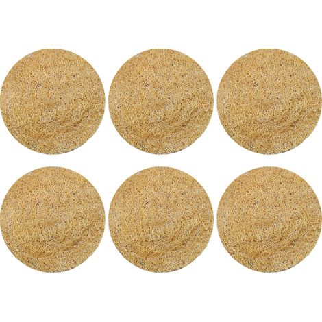 Sous-verre - Luffa Naturel Rond - Pour Tasses et Verres - Protection Table - Décoration Intérieure - Lot de 6 (1/5)