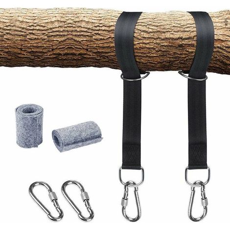 VURAHOME - Fixation De Balançoire 2 Pièces, Kit De Fixation De Hamac, Sangles De Hamac, Arbre De Balançoire Fixe, Corde D'Arrimage Pour Balançoire De Jardin (1/5)