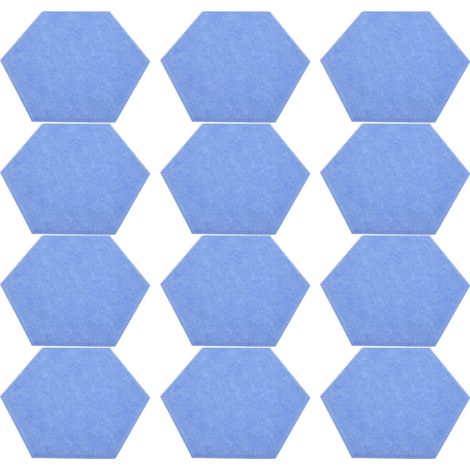 12Panneaux Acoustiques Hexagonaux Auto-Adhésifs Bleus, Mousse Insonorisante en Forme de Coin, Isolation Phonique Murale, Lot de 12 (1/5)