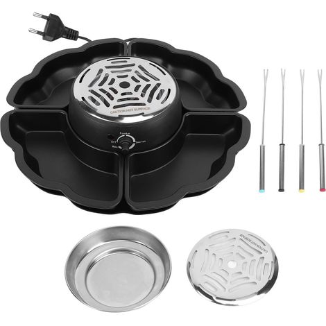 Chocolate Fondue Set Tabletop Indoor Smores Kit Electric Smores Roaster with Detachable Trays for Game Night Movie Night Date Night EU Plug 220V