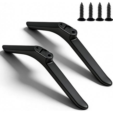 Pieds De Tv Universel, Pieds De Meuble Tv Noirs, Support De Base Tv De Remplacement, Pied Tv Universel Pour Téléviseur Avec Kit De Vis, Pour Téléviseur De 32 À 55 Pouces (1/5)