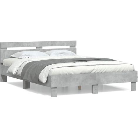 Maison Exclusive - Cama con cabecero madera de ingeniería gris ho (1/5)