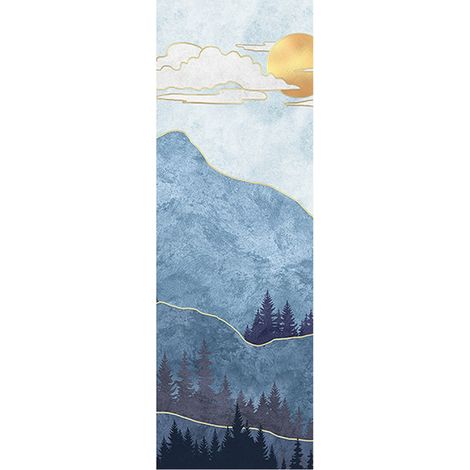 Poster Thème montagne bleue - 90 x 270 cm (1/3)