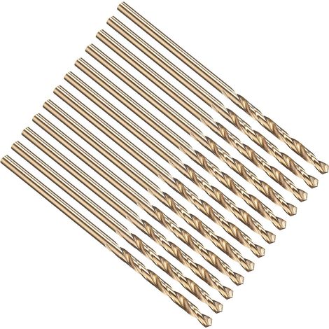 1-mm-Spiralbohrer, Zylinderschaft M35, Kobalt 5 % HSS, 135° Goldfinish, Hartmetallbohrer aus Edelstahl, hochharte Metallbohrer – 12er-Packung (1/5)