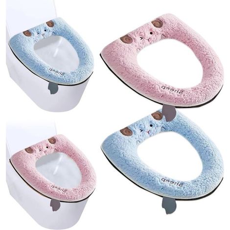 2 Pièces Housse de Siège de Toilette Souple– Housse de Siège de Toilette Adulte, Abattant de WC en Forme d'Oeuf – Coussin pour Si (1/3)