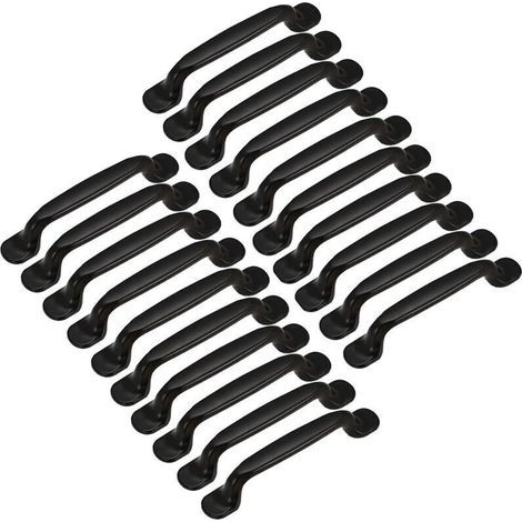 pair 20pcs Poignée de Porte Cuisine Armoire Placard Tiroir Chambre Meubles Tirer Entraxe 128mm, Aluminium Noir
