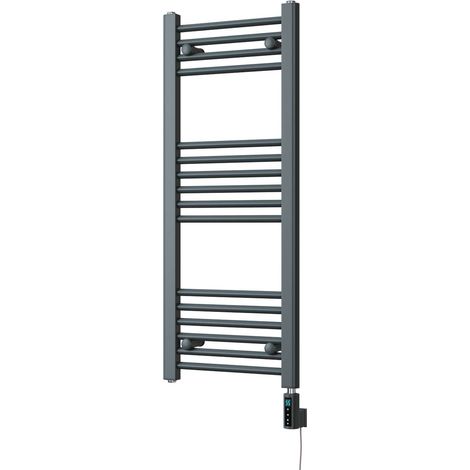 Zennor - Anthracite Electric Towel Rail H1000mm x W400mm Straight 300w Thermostatic WIFI (1/3)