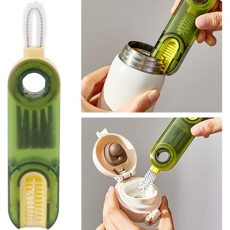 3-in-1 Multifunktions-Reinigungsbürste für Becher und Flaschen, Deckel, Flaschen und Sauger WT01 Grün (1/5)