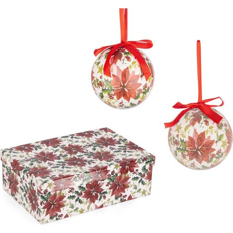 CONFEZIONE 6 PALLINE BIZZOTTO STELLA NATALE ELEKTRA D7,5