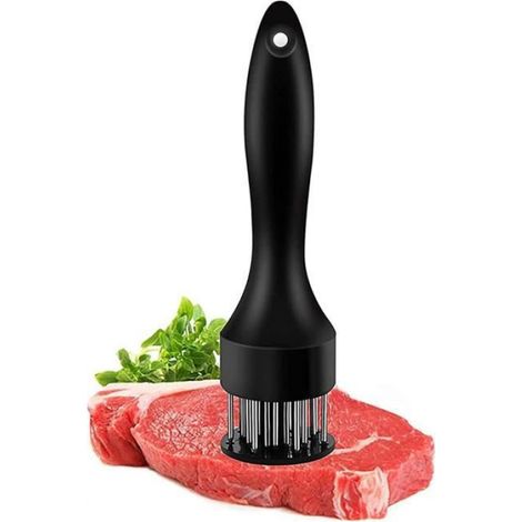 Attendrisseur De Viande - 21 Aiguilles En Acier Inoxydable - Pour Steak Poulet Porc - 19 x 4.6 cm - Noir (1/4)