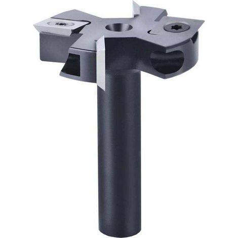 12-mm-Flachfräser, 45-mm-Schaft, Schnittdurchmesser mit 2+2 Einsätzen, Holzfräser, Hobelfräser, Oberflächenfräser