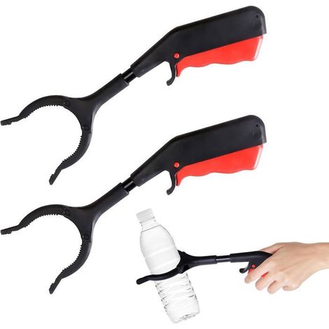 Lot de 2 Pinces à Déchets 30 cm Outil Ramassage Multifonctionnel Bâton Préhension pour Personnes Âgées ou Handicapées (1/5)