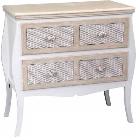 CHARM MOBILETTO CON 4 CASSETTI 77X40X87 CM COLORE BIANCO E CREMA (1/2)