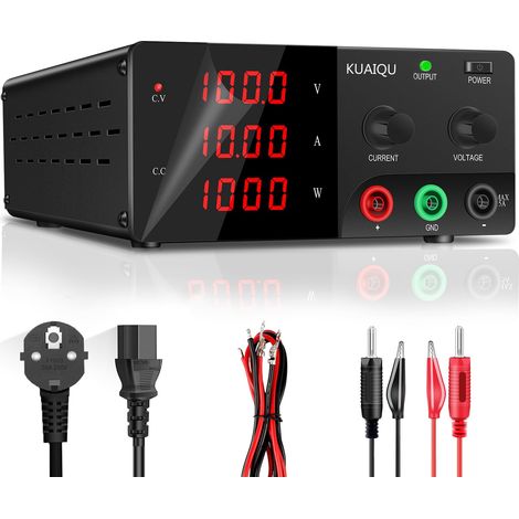 Alimentation de Laboratoire 100V 10A 1000W Haute Puissance Alimentation Stabilisée Réglable avec Output/Encodeur Bloc d'alimentation Laboratoire pour Alimentation LED/Batterie Test/Électronique (1/5)