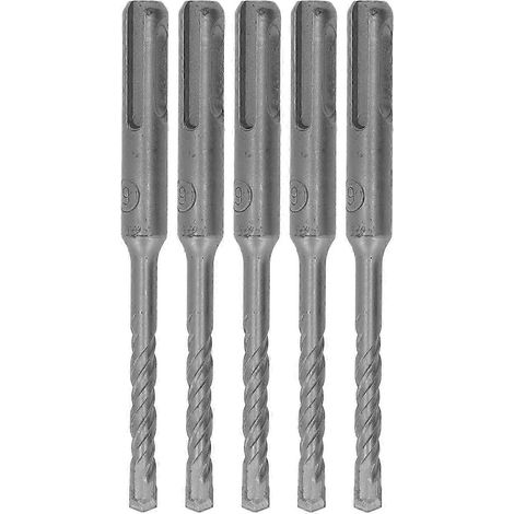 Lot de 5 forets à percussion à pointe carbure cémentée, 2 goujures, pour brique et pierre, diamètre d'ouverture 110 mm (6 mm / 0,24 po). (1/5)