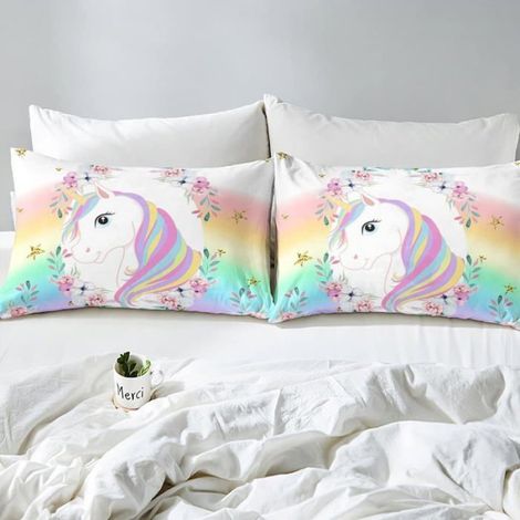 Ensemble de literie pour enfants,housse de couette 220x240cm ensemble, literie Dream Licorne housse de couette, 2 taies d'oreiller (1/4)