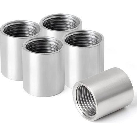 3/4" Raccord droit femelle fileté acier inoxydable,connecteurs droits en acier inoxydable 304,raccords de tuyauterie femelles,5pcs(DN20) (1/5)