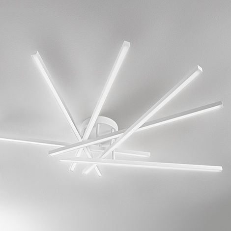PLAFONIERA IN ALLUMINIO COLORE BIANCO SYNCRO DIMMEREABILE 112,5CM LED 70W CCT 3000K 4000K 6000K 4900Lm