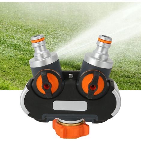 2-Wege-Gartenschlauchanschlussadapter mit Ventil für Gartenbewässerungsarmatur (1/5)