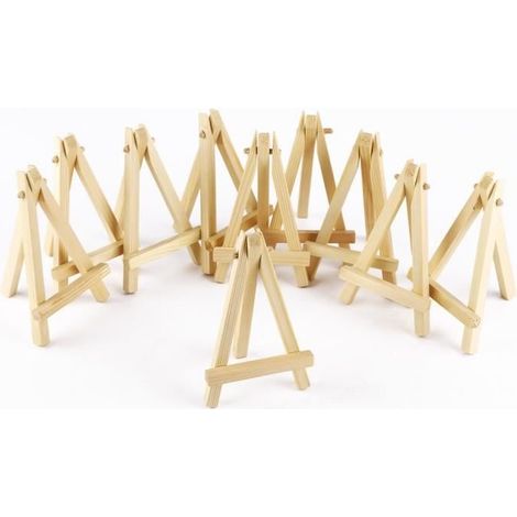 10pcs mini chevalet trépied en bois 12 x 7cm support photo carte mariage fête table (1/3)