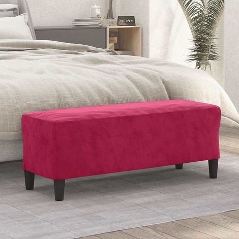 vidaXL Banc Rouge bordeaux 100x35x41 cm Velours (1/5)